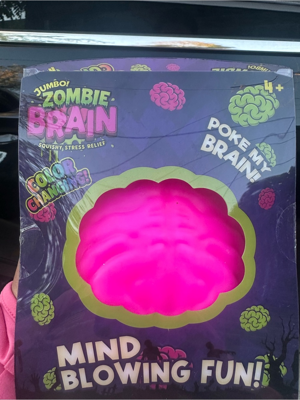 Jumbo zombie squish color changing brain